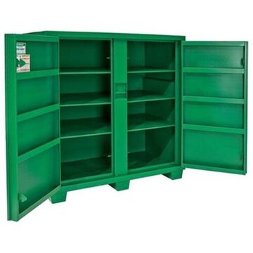 Utility Cabinet, 30 in lg, 60 in Overall wd, 56 in ht, Steel, Green