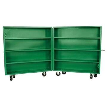 Utility Cabinet, 15 in lg, 60 in Overall wd, 58 in ht, Steel, Green
