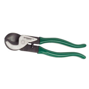 Handheld Cable Cutter, 2/0 AWG Aluminum, 1 to 2/0 AWG Copper, 9-3/4 in oal, Forged Steel, Steel with rubber grip, Black Oxide, Aluminum, Communication Cable, Copper