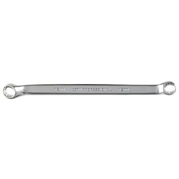 Offset Double Box Wrench, 12 x 13 mm, Double Box End, 12 Points, 8-55/64 in lg, 15 deg