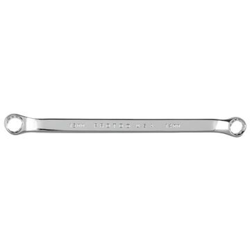 Offset Double Box Wrench, 14 x 15 mm, Double Box End, 12 Points, 9-45/64 in lg, 7.5 Deg
