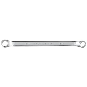 Offset Double Box Wrench, 16 x 18 mm, Double Box End, 12 Points, 10-11/16 in lg, 7.5 Deg