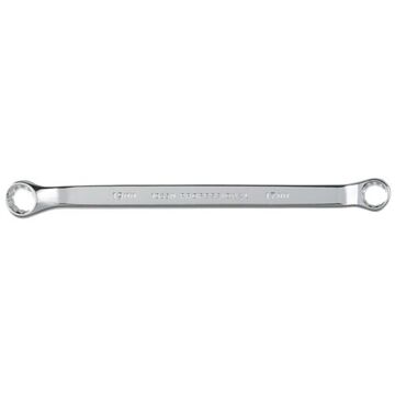 Offset Double Box Wrench, 17 x 19 mm, Double Box End, 12 Points, 11-23/64 in lg, 7.5 Deg