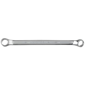 Offset Double Box Wrench, 22 x 24 mm, Double Box End, 12 Points, 13-45/64 in lg, 7.5 Deg