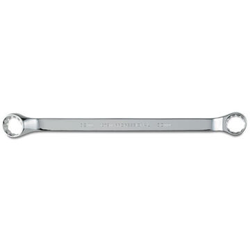 Offset Double Box Wrench, 30 x 32 mm, Double Box End, 12 Points, 17-13/64 in lg, 7.5 Deg