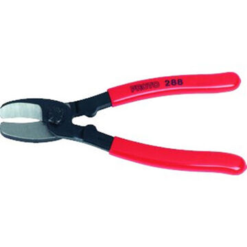 Precision Ground Blade Cable Cutter, 3/0 AWG, 7-1/2 in oal, Hardened Steel, Plastisol, Non-Ergonomic, Red, Copper