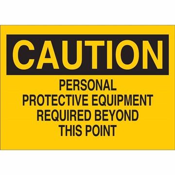 Caution Sign, 7 in ht, 10 in wd, Black on Yellow, Polyester With Polyester Overlaminate, Self-Adhesive