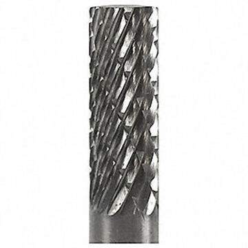 Grinding Carbide Burr, Cylinder, 1/4 in Burr dia, 5/8 in Burr lg, 2 in lg, Double Cut