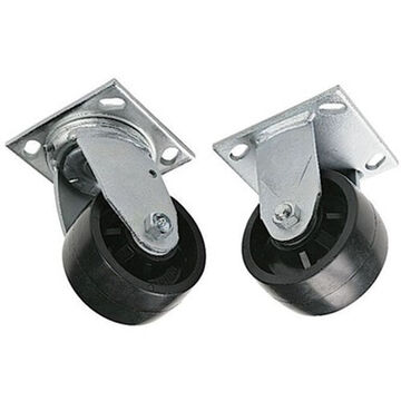 Swivel Caster, 400 lb, 4 in Wheel dia, 2 in Wheel wd, Polyolefin Wheel