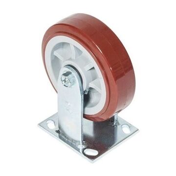 Rigid Caster, 900 lb, 6 in Wheel dia, 2 in Wheel wd, Polyurathane on Polyolefin Wheel