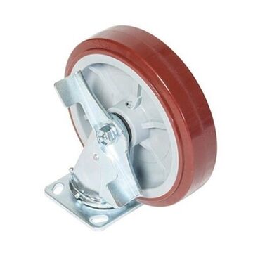 Swivel Caster, 900 lb, 8 in Wheel dia, 2 in Wheel wd, Polyurathane on Polyolefin Wheel