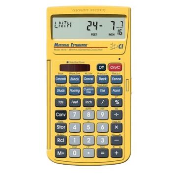 Portable Calculator, LCD, 12 Digit Internal, Yellow