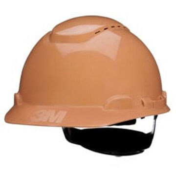 Casque de sécurité à cliquet ventilé, havane, HDPE, cliquet à 4 points, classe G, E, C