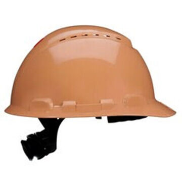 Vented Ratchet Cap Style Hard Hat, Tan, HDPE, 4 Point Ratchet, Class G, E, C