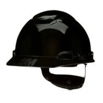 Casque de sécurité à cliquet ventilé, noir, HDPE, cliquet à 4 points, classe G, E, C