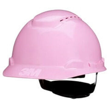 Casque de sécurité à cliquet ventilé, rose, PEHD, cliquet à 4 points, classe G, E, C