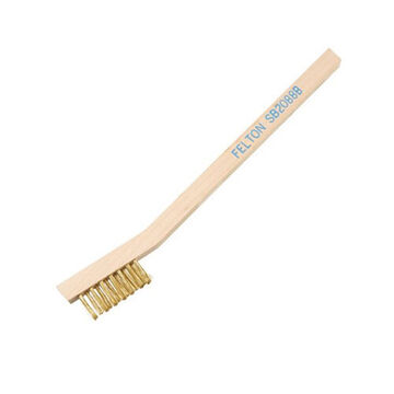 Cleaning Brush Small, Stainless Steel Bristle, Wood Handle, 1/2 In