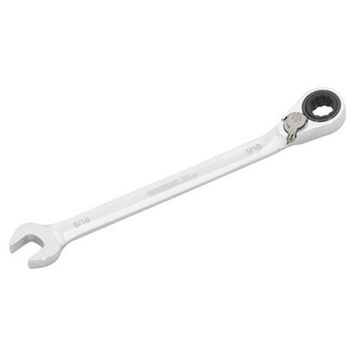 Compact Reversible Combination Wrench, 5/16 in, Ratcheting, 5-5/16 in lg, 15 deg