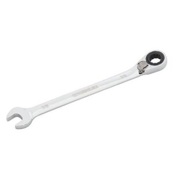 Compact Reversible Combination Wrench, 3/8 in, Ratcheting, 6-1/8 in lg, 15 deg