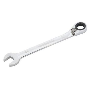 Compact Reversible Combination Wrench, 5/8 in, Ratcheting, 8-3/8 in lg, 15 deg