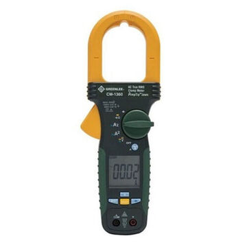 AC True RMS, calibrated Clamp Meter, 60, 600, 1000 A, 6, 60, 600 kohm, 40 to 400 Hz, 2 in, LCD
