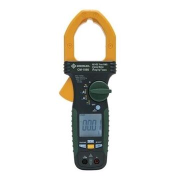 AC/DC True RMS, calibrated Clamp Meter, 60, 600, 1000 A, 6, 60, 600 kohm, 50/60 HZ, 2 in, LCD