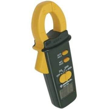 AC Clamp Meter, 20, 200, 400 A, 1.18 in, LCD