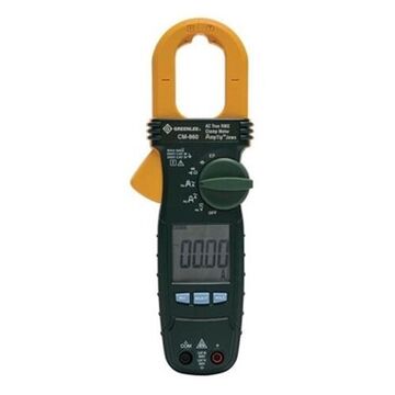AC True RMS, calibrated Clamp Meter, 60, 600 A, 6, 60, 600 kohm, 50/60 HZ, 1.18 in, LCD