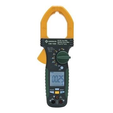 Industrial Clamp Meter, 60, 600, 1000 A, 6, 60, 600 kohm, 50/60 HZ, 2 in, LCD