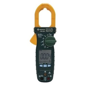 Industrial, calibrated Clamp Meter, 60, 600 A, 6, 60, 600 kohm, 50/60 HZ, 1.18 in, LCD