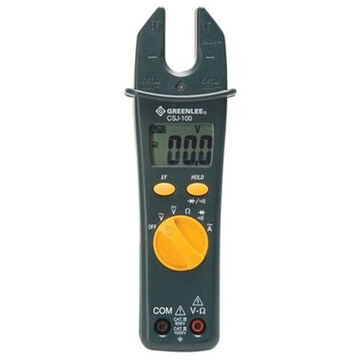 AC, Open Jaw Clamp Meter, 200 A, 2, 20, 200 kohm, 1.02 in, LCD