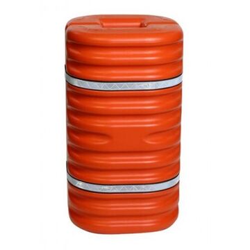 Column Protector, 10 in Fits Column, 42 in ht, Orange, Polyethylene
