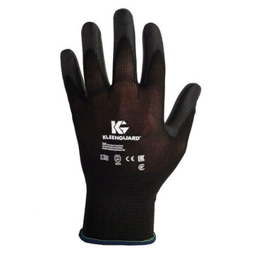 Multi-Purpose Coated Gloves, L, Black, Palm and Finger Coated, Nylon Shell