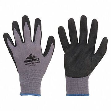 Dipped Coated Gloves, XXL, Black, Nylon