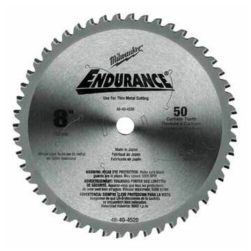 Circular Saw Blade, 8 in dia, 5/8 in Arbor, 50 Teeth, Carbide