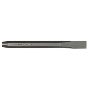 Cold Chisel, 1/2 in Tip, Straight, 7/16 in Stock, Hex, 12 in lg