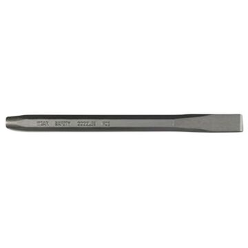 Cold Chisel, 1/2 in Tip, Straight, 7/16 in Stock, Hex, 12 in lg