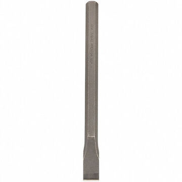 Cold Chisel, 1 in Tip, Straight, 7/8 in Stock, Hex, 12 in lg