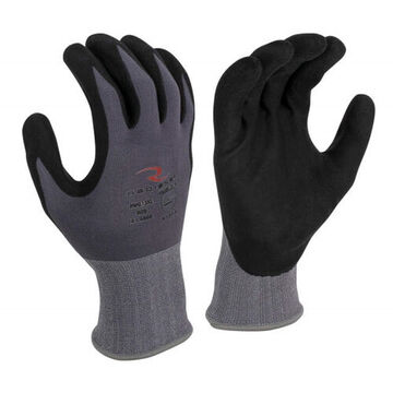 Cold Weather Gloves, Nylon Palm, Gray, Palm And Finger Coated