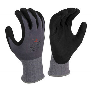 Gants pour temps froid, paume en nylon, gris, paume et doigts enduits