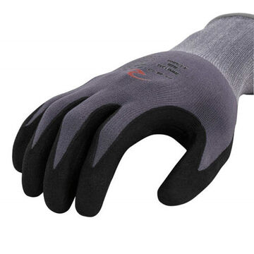 Gloves Cold Weather, Nylon Palm, Gray, Palm And Finger Coated