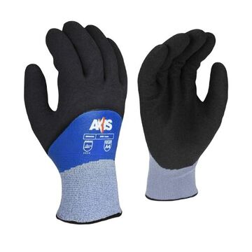 Double Dipped Cold Weather Gloves, Hdpe Palm, Blue/black/gray