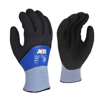 Gants pour temps froid à double trempage, paume en PEHD, bleu/noir/gris