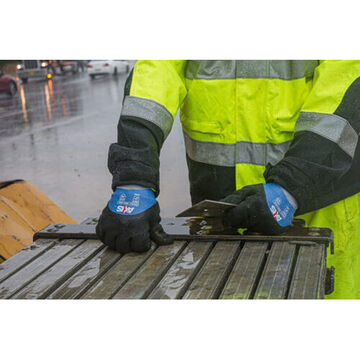 Gants pour temps froid à double trempage, paume en PEHD, bleu/noir/gris