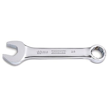 Metric Short Combination Wrench, 11 mm, Non-Ratcheting, 12 Points, 3-15/16 in lg, 15 deg