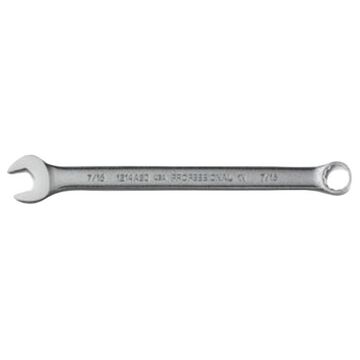 Tether-Ready Combination Wrench, 7/16 in, Non-Ratcheting, 12 Points, 7 in lg, 15 deg