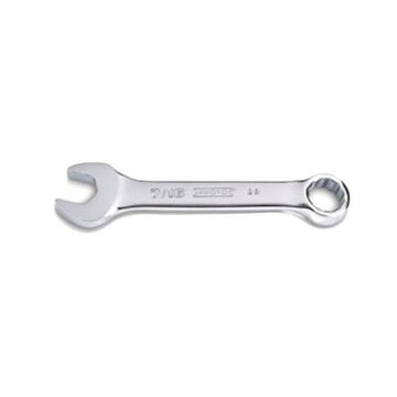Double End Combination Wrench, 7/16 in, Non-Ratcheting, 12 Points, 3-15/16 in lg, 15 deg