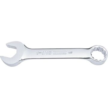 Combination Wrench, 1-1/8 in, Short, 12 Points, 8-29/32 in lg, 15 deg