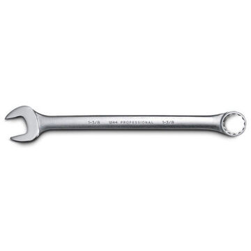 Anti-Slip Design Combination Wrench, 1-3/8 in, Non-Ratcheting, 12 Points, 18-1/2 in lg, 15 deg