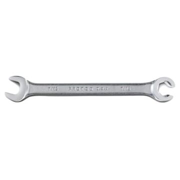 Double End Flare Nut Combination Wrench, 7/16 in, Non-Ratcheting, 6 Points, 6-1/32 in lg, 15 deg